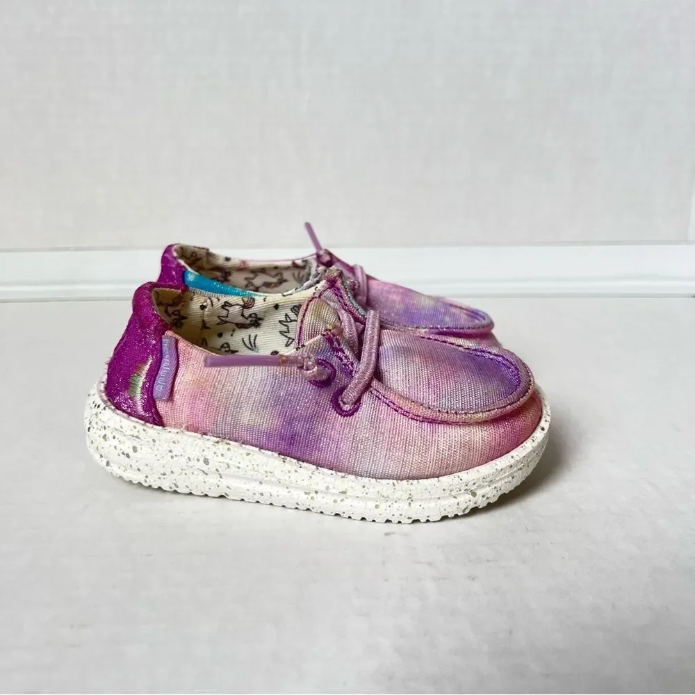 Hey Dude Toddler Wendy Sparkle Toddler Loafers | Kids Slip on Shoes SZ 5